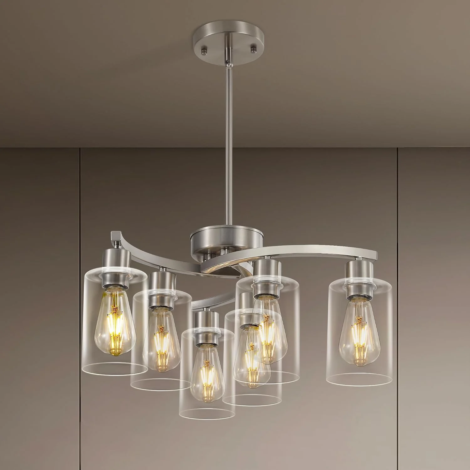 Syltherra 3 Light Brushed Nickel Dining Room Light Fixture - Image 3
