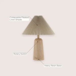 Alternative view of JONATHAN Y 20.5 Beige Wood Finish Resin Cylinder Table Lamp Modern Rustic Scandinavian Bedside Lamp for Living Room