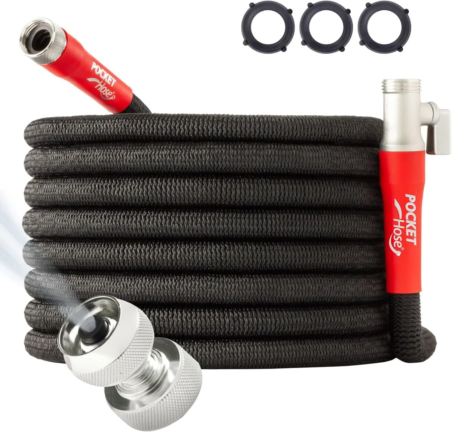 Pocket Hose 100 FT Silver Bullet 2.0 Expandable Garden Hose w/Turbo Shot Nozzle, AS SEEN ON TV - Image 3