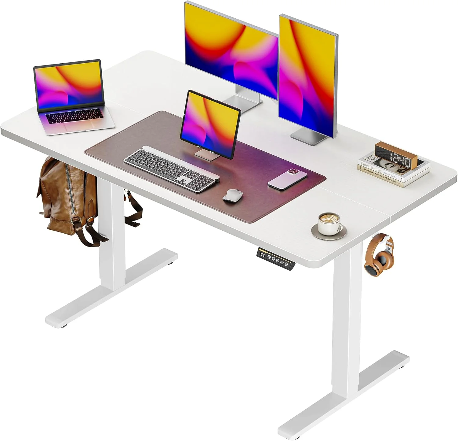 Huuger 55 x 28 Large Electric Standing Desk, Height Adjustable Computer Desk, 27.6 Deep Desktop - Image 9