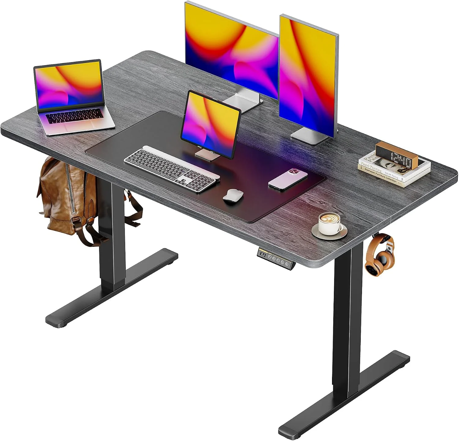 Huuger 55 x 28 Large Electric Standing Desk, Height Adjustable Computer Desk, 27.6 Deep Desktop - Image 13