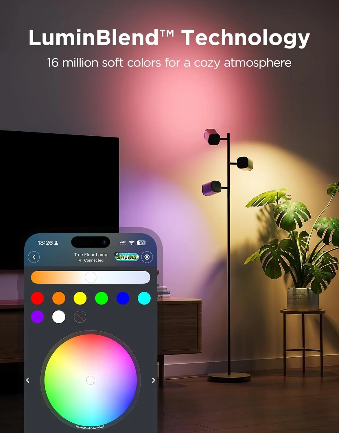 Govee Tree Floor Lamp with 3 Rotatable Lights - Image 3