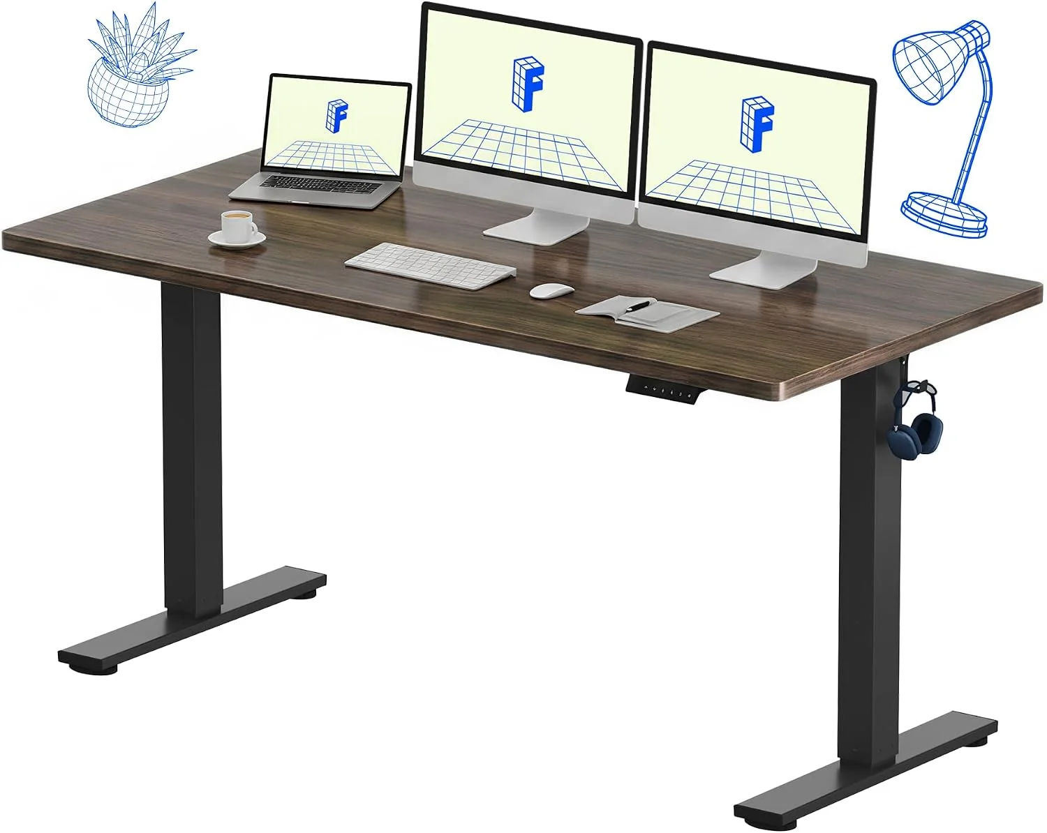 FLEXISPOT EN1 One-Piece Standing Desk, Electric Adjustable with 4 Memory Presets, 176 LBS Capacity, 48x24 Black - Image 28