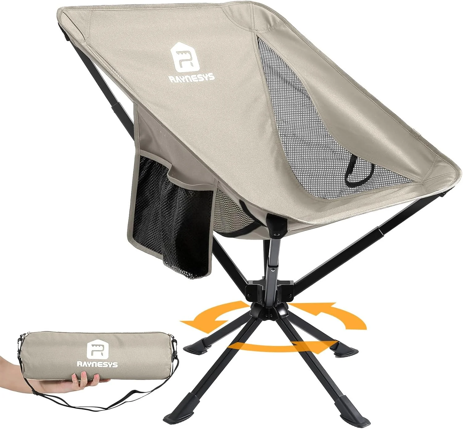 Raynesys Portable Swivel Camping Chair, 8 Seconds Quick Setup Easy Carry, 3.8Lb Lightweight Folding Chairs for Hiking - Image 8