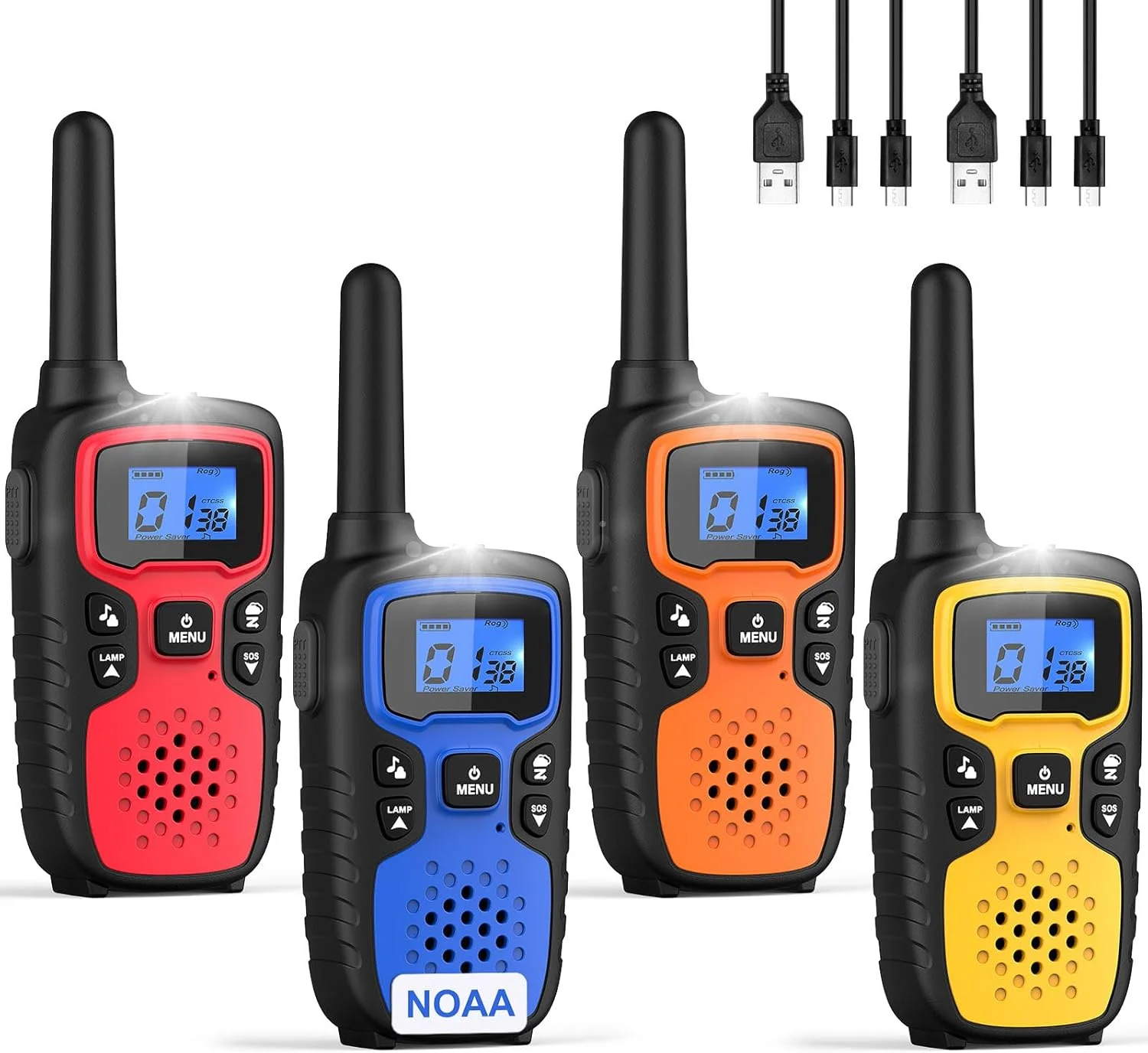 Wishouse Walkie Talkies for Adults Long Range-Rechargeable 4 Pack 2 Way Radios, Hiking Accessories Camping Gear Xmas - Image 2