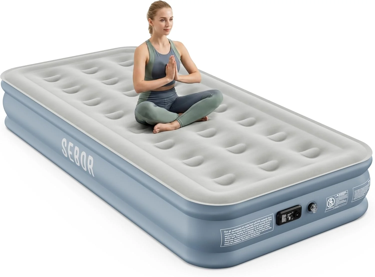 Sebor Air Mattress Queen with Built-in Pump 18, Comfortable Self-Inflating Blow up Mattress with High-Speed Pump