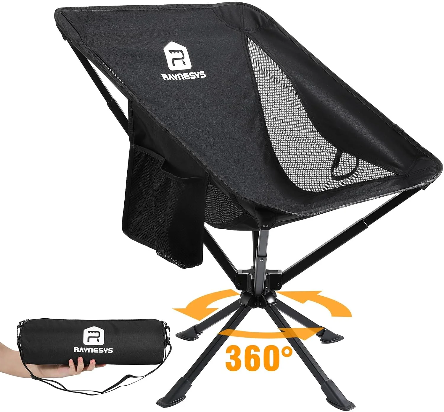 Raynesys Portable Swivel Camping Chair, 8 Seconds Quick Setup Easy Carry, 3.8Lb Lightweight Folding Chairs for Hiking - Image 5