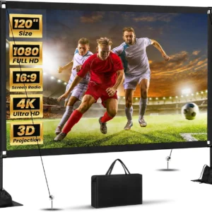 Alternative view of 120inch Projector Screen with Stand: Portable Projector Screen Outdoor Indoor Front/Rear16: 9 4K HD with Carry Bag