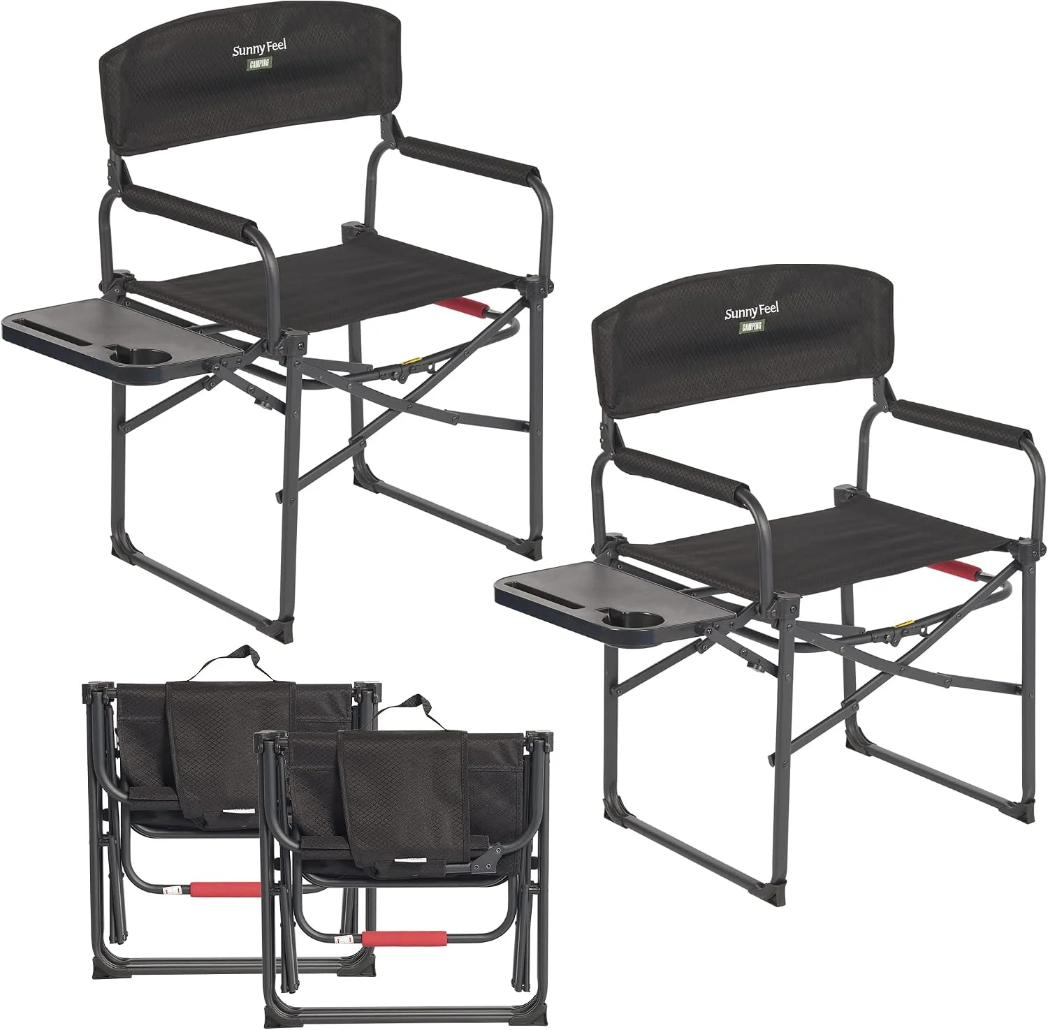 SUNNYFEEL Camping Directors Chair, Heavy Duty, Oversized Portable Folding Chair with Side Table - Image 22