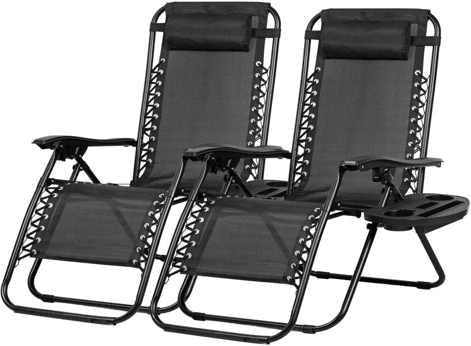 Nazhura Set of 2 Relaxing Recliners Patio Chairs Adjustable Steel Mesh Zero Gravity Lounge Chair Beach Chairs with - Image 8