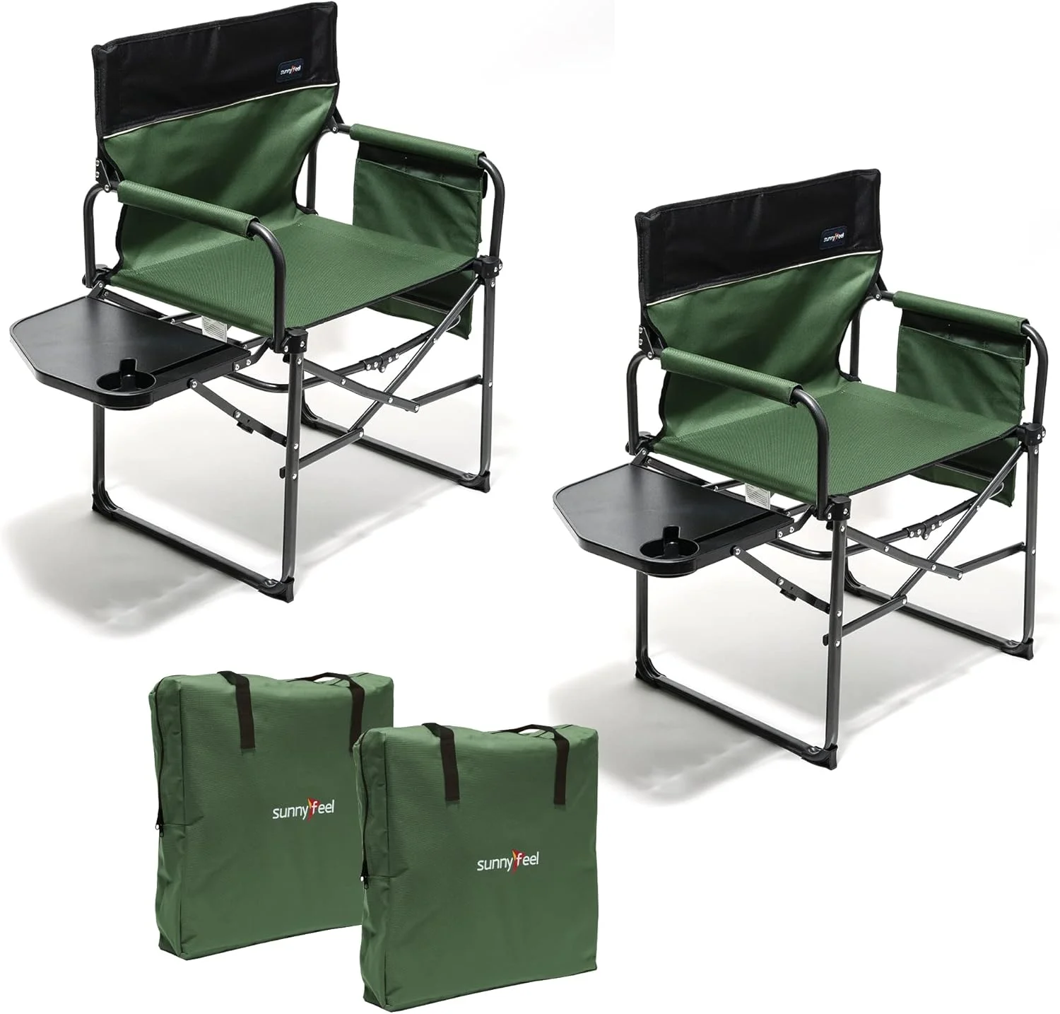 SUNNYFEEL Camping Directors Chair, Heavy Duty, Oversized Portable Folding Chair with Side Table - Image 12