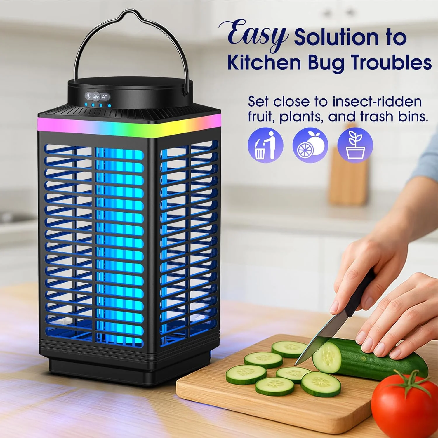 Bug Zapper Outdoor, 4-in-1 4200V Electric Mosquito Zapper, Rechargeable Bug Zapper Cordless Fly Zapper with 5000mAH - Image 9