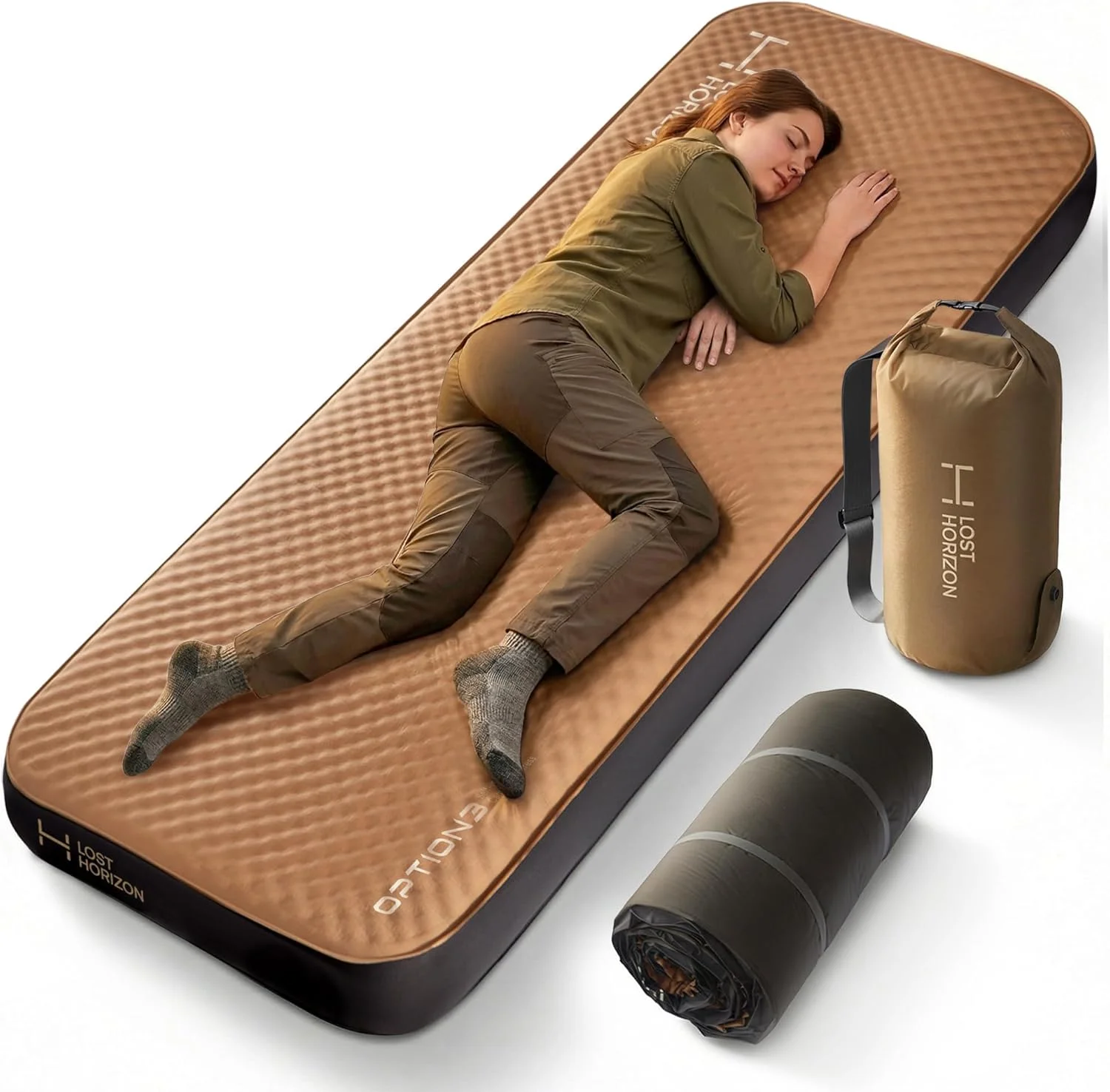 Lost Horizon Air & Foam Camping Mattress, Self-Inflating Sleeping Pad, 4.5 Thick, with Pump Sack, R13 Insulation - Image 4