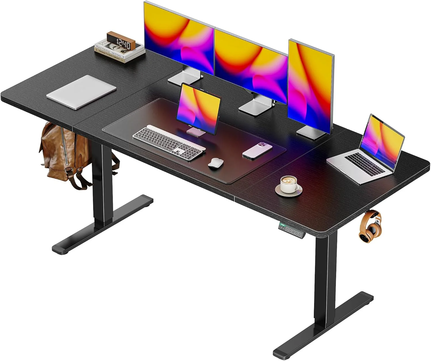 Huuger 55 x 28 Large Electric Standing Desk, Height Adjustable Computer Desk, 27.6 Deep Desktop - Image 6