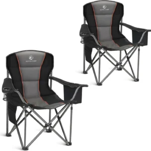 Alternative view of ALPHA CAMP Heavy Duty Camping Chair 500LBS Capacity, Oversized Folding Chair for Heavy People