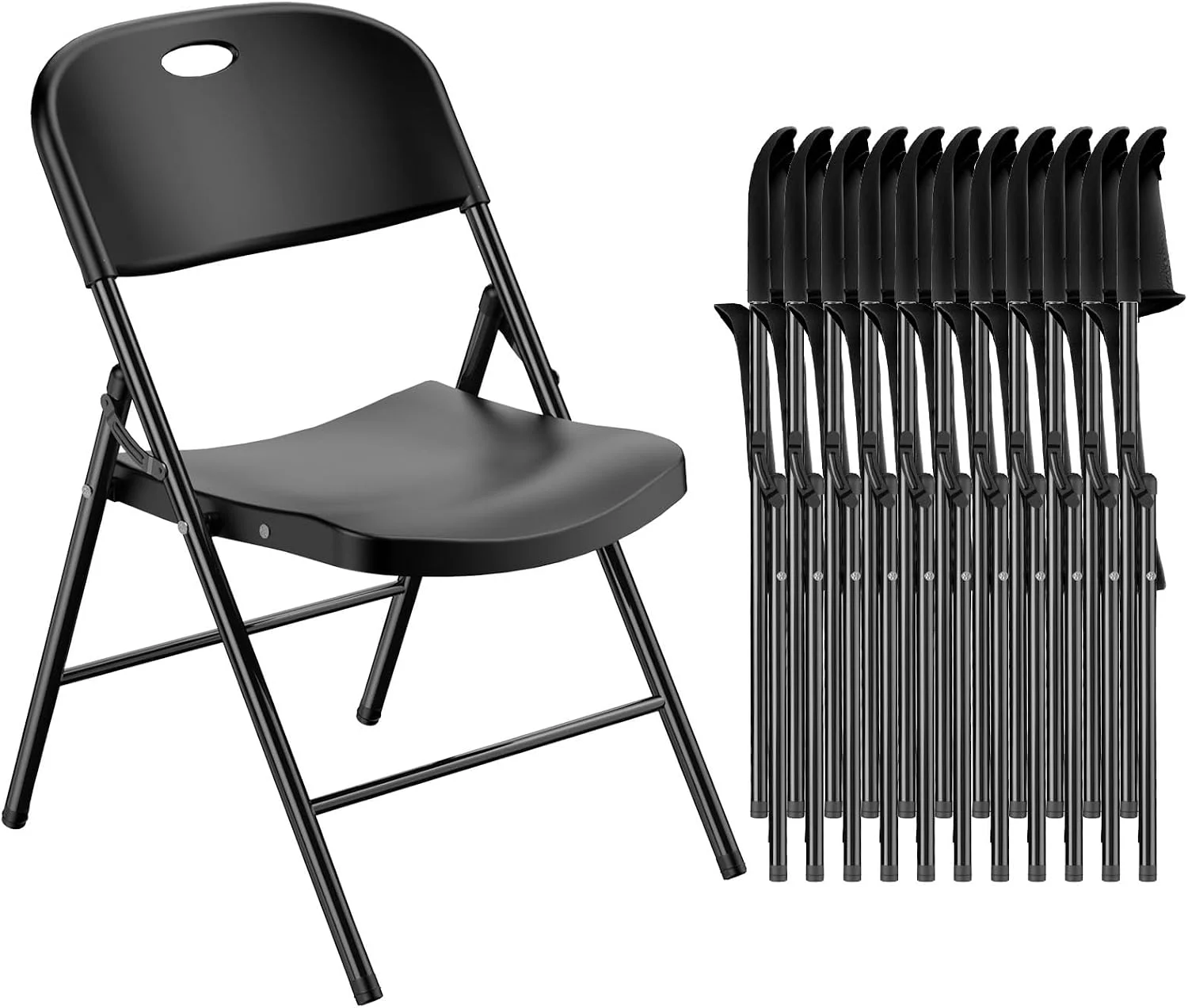 Nazhura 350 Weight Limit Heavy Duty Plastic Folding Chair with Reinfoced Steel Frame for Indoor and Outdoor, Wedding - Image 6