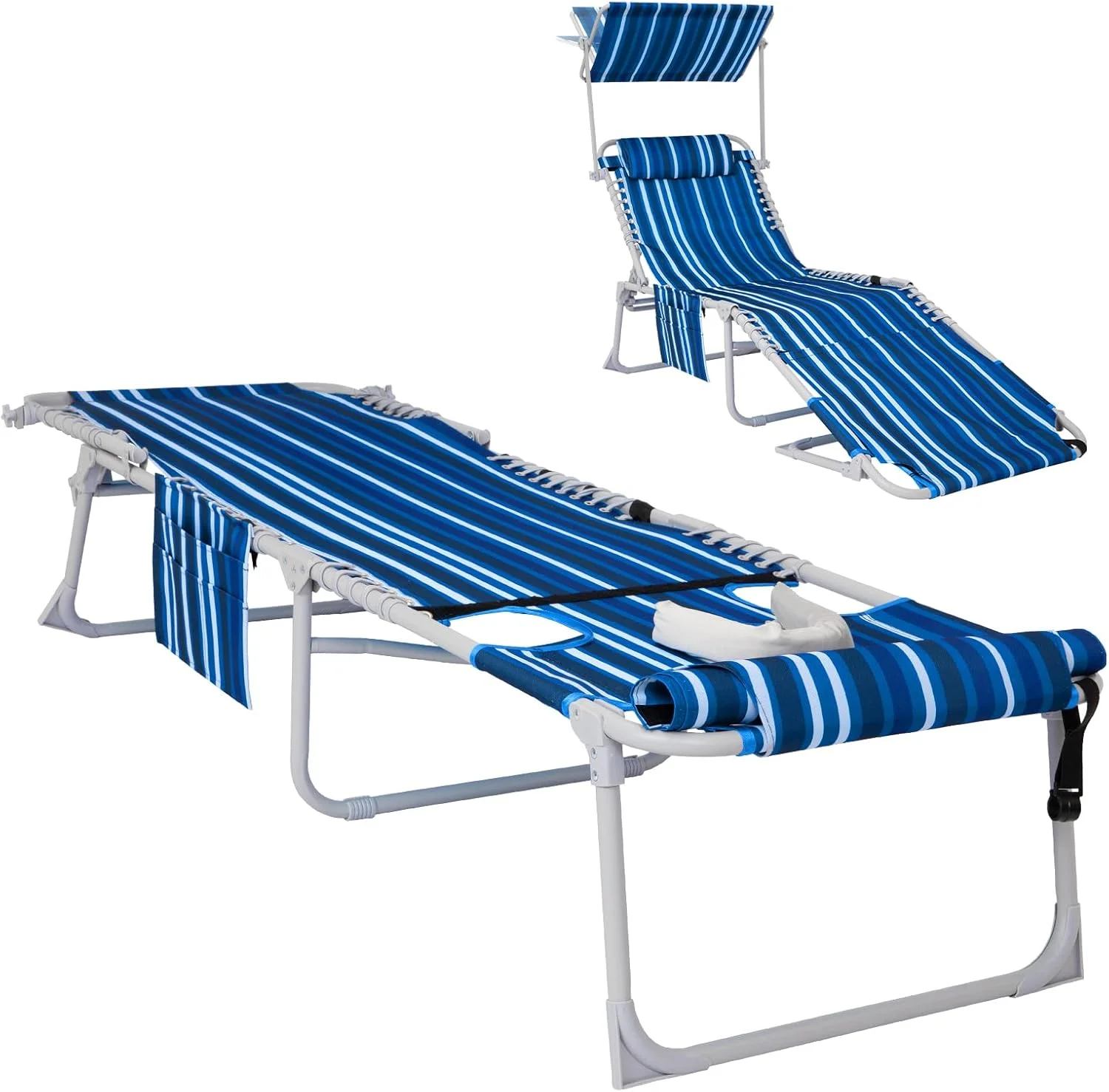 #WEJOY Folding Tanning Chair with Face Hole, 5-Position Face Down Beach Lounge Chair for Sunbathing - Image 5