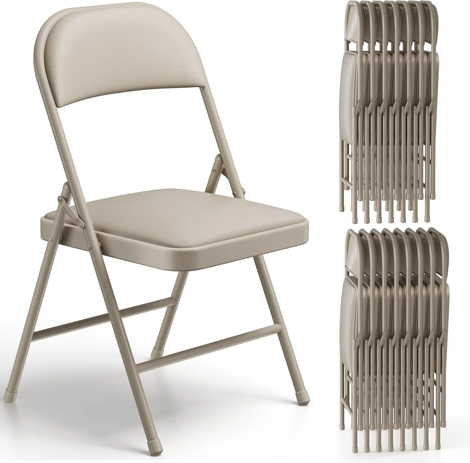 MAKE CHANGES Folding Chair 4 Pack, Comfy PU Leather Padded Folding Chairs for Outside and Indoor - Image 7