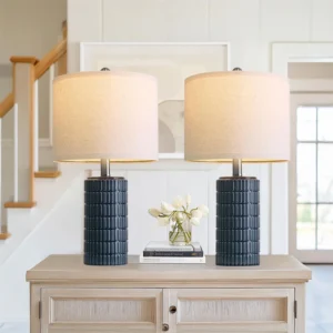Alternative view of PoKat 20.75 Small Modern Ceramic Table Lamps Set of 2