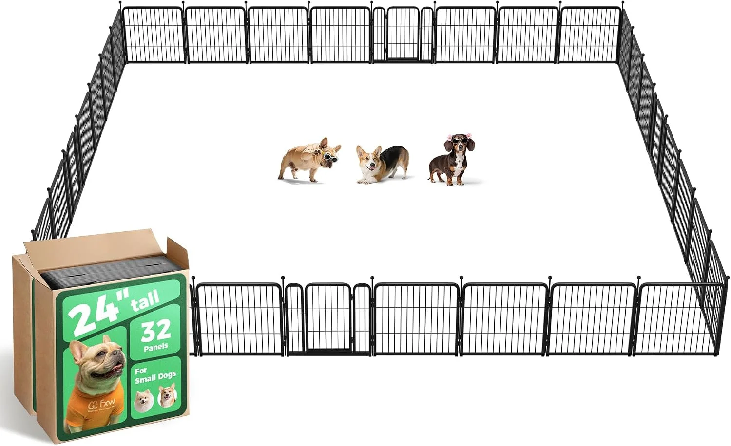 FXW Rollick Dog Playpen, Indoor, 24 H, 8 Panels - Image 35
