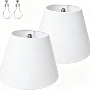 Qvtekn Empire Beige Linen Lamp Shades Set of 2