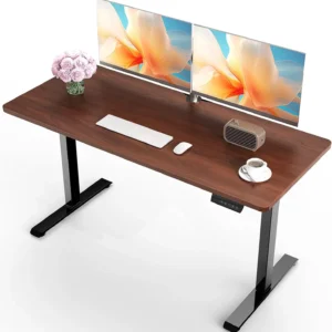 Alternative view of Veken 55 Inch Large Electric Standing Desk, Gaming Table, Height Adjustable Sit Stand Up Computer Tables for Home Office