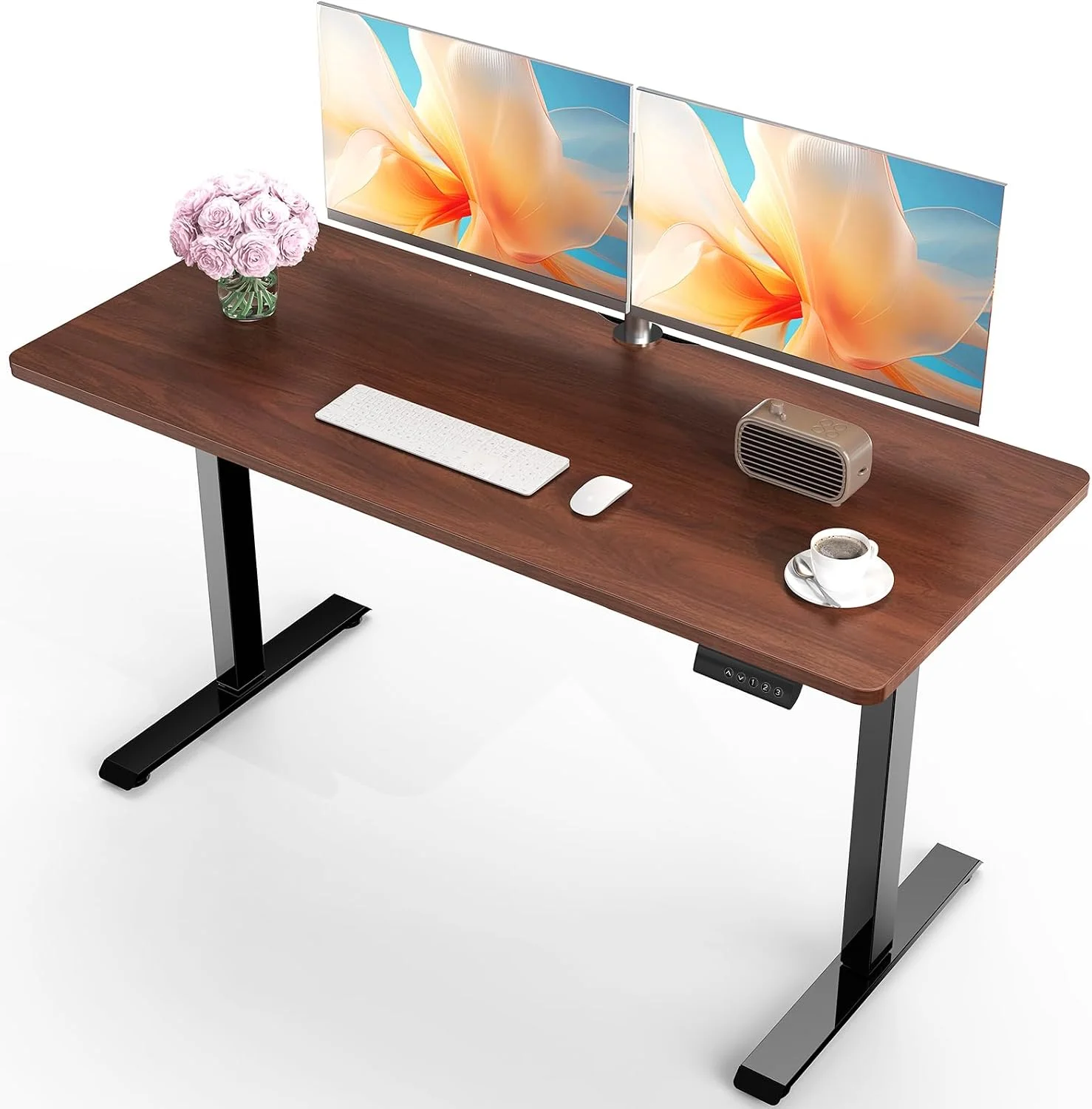 Veken 55 Inch Large Electric Standing Desk, Gaming Table, Height Adjustable Sit Stand Up Computer Tables for Home Office - Image 2