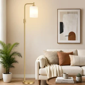 Alternative view of Dimmable Floor Lamp for Living Room with Clear Glass Lampshade, Bulb Included, 900LM, Arc Standing Tall Lamp for Bedroom
