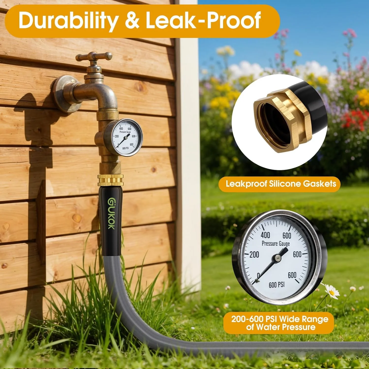 GUKOK Garden Hose 100 FT, Non-Expanding Water Hose - Image 5