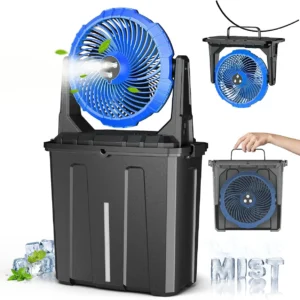 Alternative view of Ausic 9L Bucket Portable Misting Fan for Outdoors Patios, 30000mAh Rechargeable Battery Operated Camping Fan