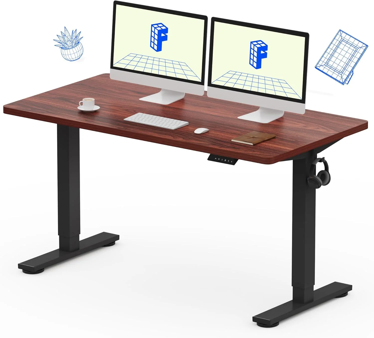 FLEXISPOT EN1 One-Piece Standing Desk, Electric Adjustable with 4 Memory Presets, 176 LBS Capacity, 48x24 Black - Image 16
