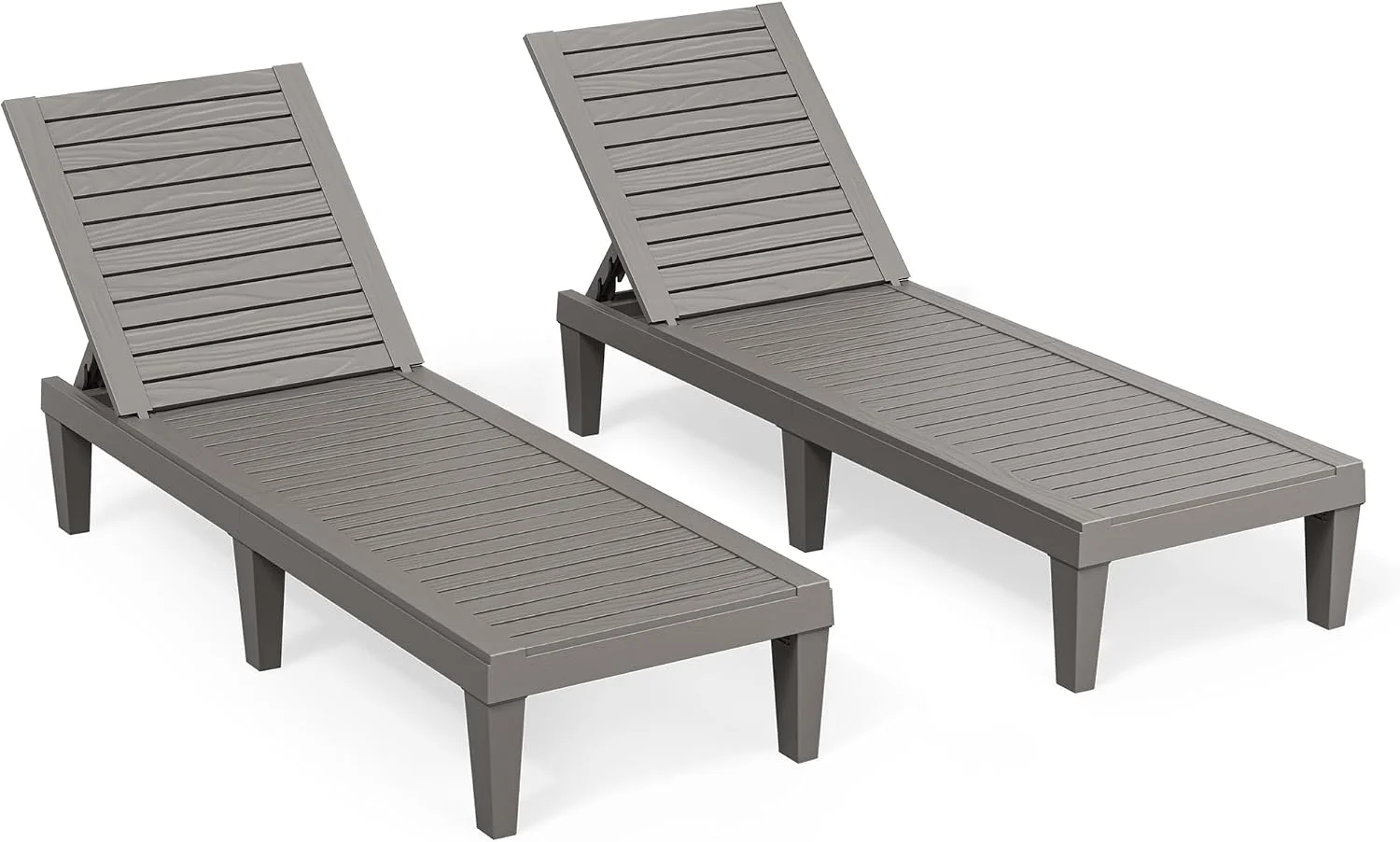Lounge Chair, Pool Lounge Chairs Set of 2, Waterproof Sun Loungers Chair, 5-Positions Adjustable Outdoor Lounge Chairs - Image 4