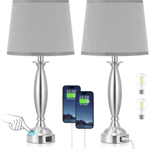 Alternative view of Seealle Touch Bedside Lamps for Nightstand Set of 2, Dimmable, Bulb Included