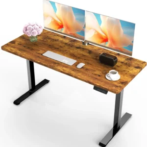 Veken 55 Inch Large Electric Standing Desk, Gaming Table, Height Adjustable Sit Stand Up Computer Tables for Home Office