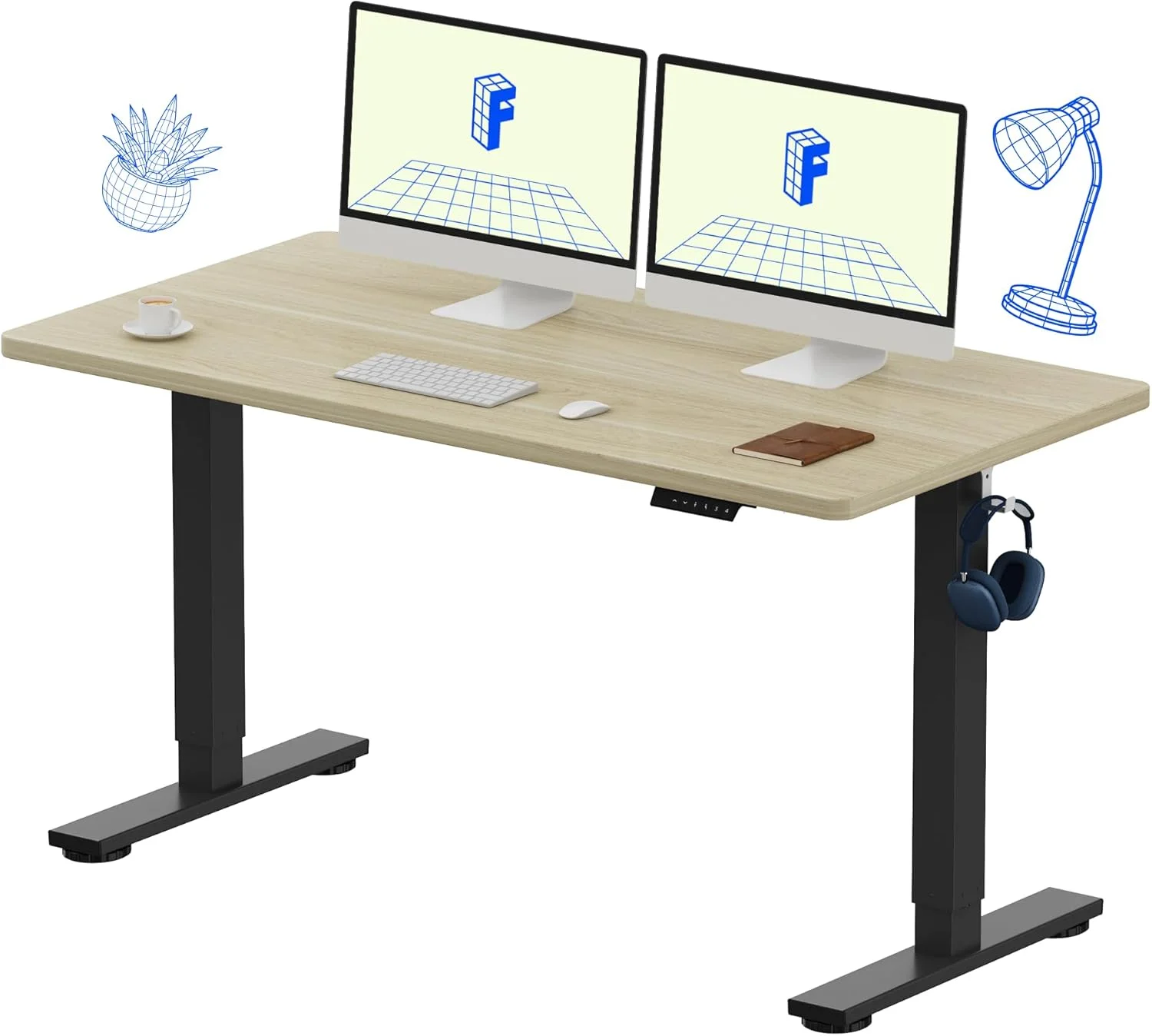 FLEXISPOT EN1 One-Piece Standing Desk, Electric Adjustable with 4 Memory Presets, 176 LBS Capacity, 48x24 Black - Image 34