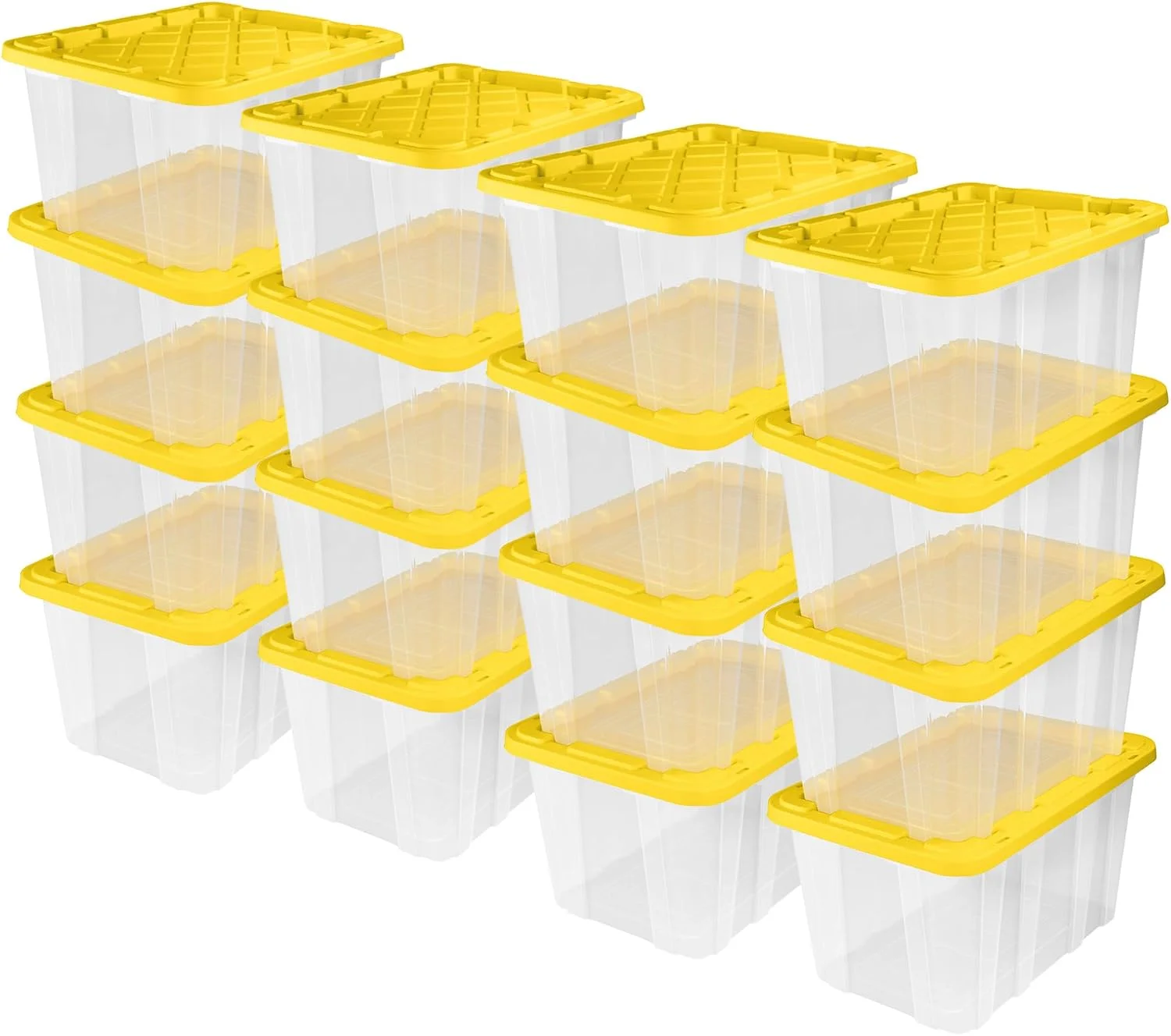 Sterilite 4-Pack 27 Gallon Industrial Storage Tote, Heavy-Duty Plastic Bins