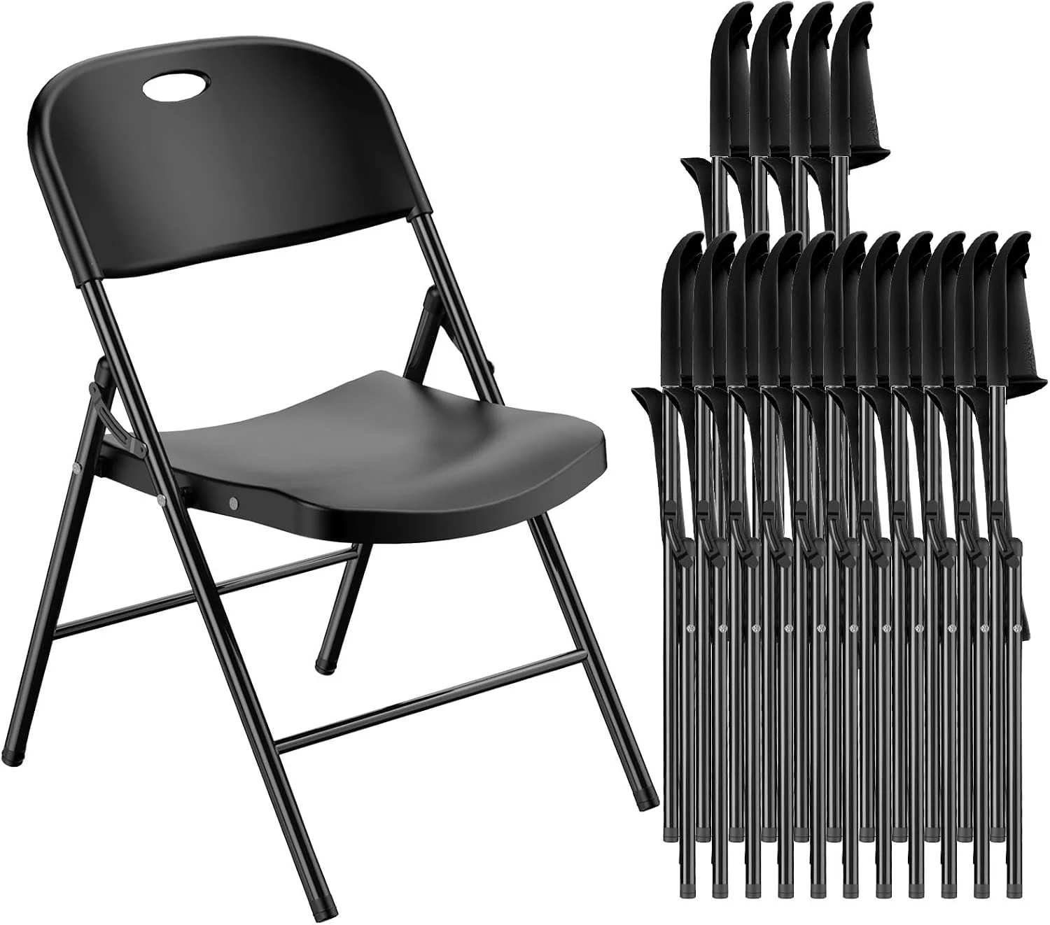 Nazhura 350 Weight Limit Heavy Duty Plastic Folding Chair with Reinfoced Steel Frame for Indoor and Outdoor, Wedding - Image 10