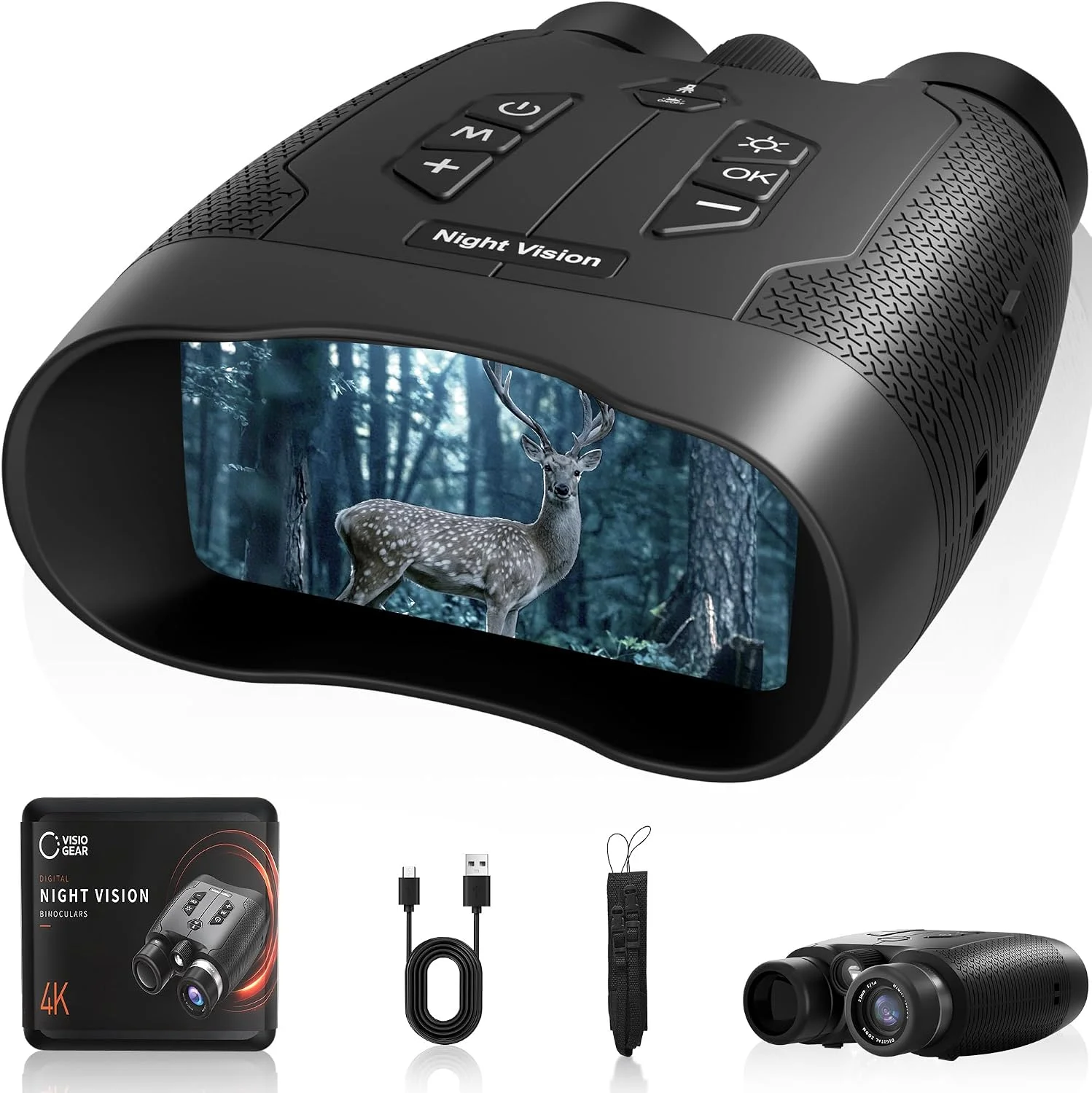 VisioGear Night Vision Binoculars, Night Thunder X3 4K Night Vision Goggles for Adults, 2000ft Range, 5000mAh Battery - Image 3