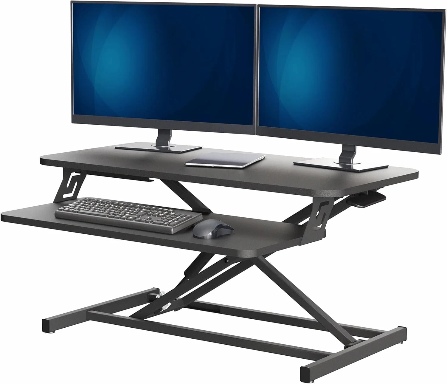 VIVO Black 32 inch Stand Up Desk Riser, DESK-V000S, Height Adjustable - Image 4