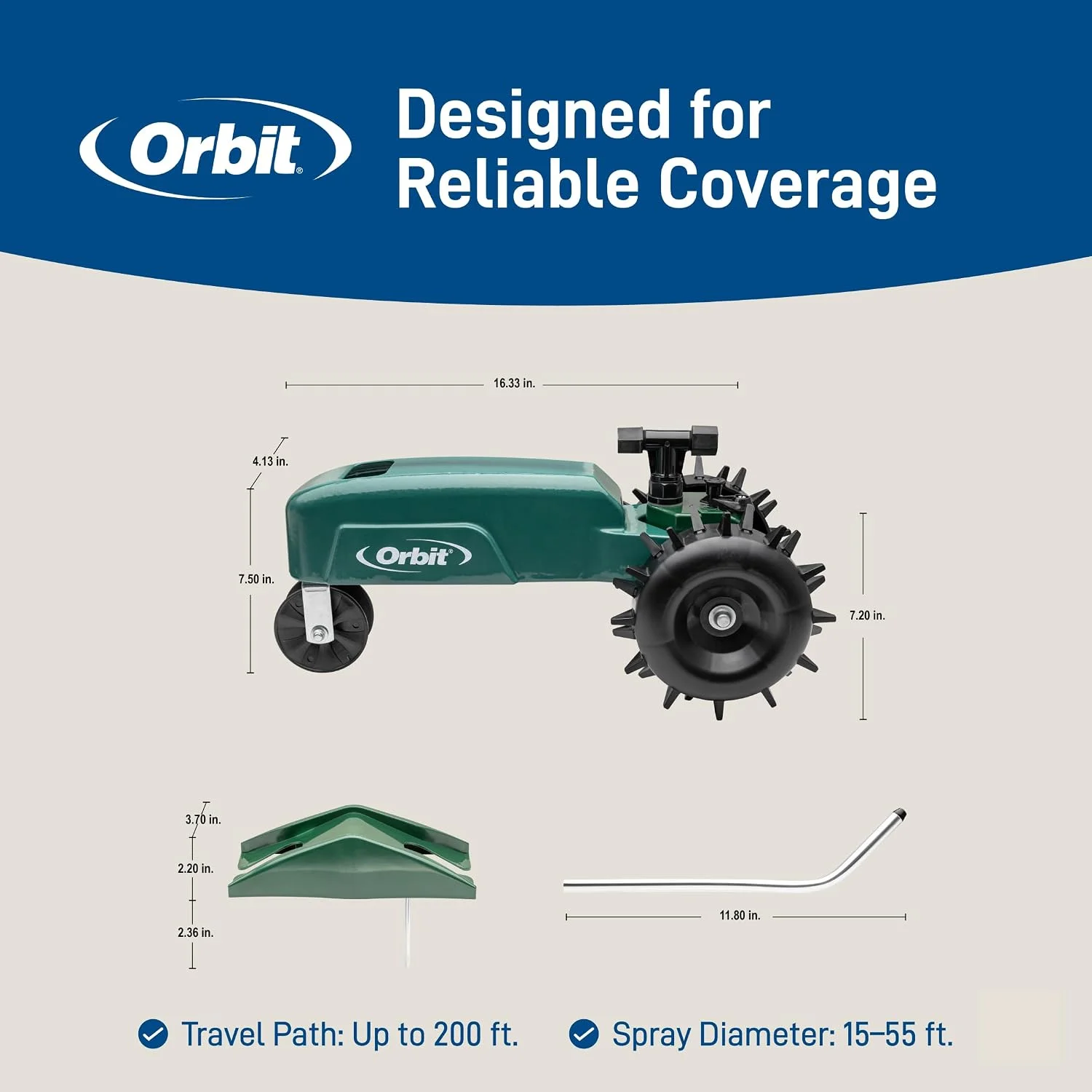 Orbit Traveling Tractor Water Sprinkler, Self-Propelled Traveling Sprinkler for Wide Lawn Coverage - Image 10