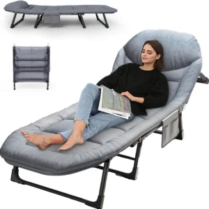 Alternative view of BSISHL Adjustable Folding Camping Cot with Mattress(L''70in), 550 Heavy Duty Adult Bed