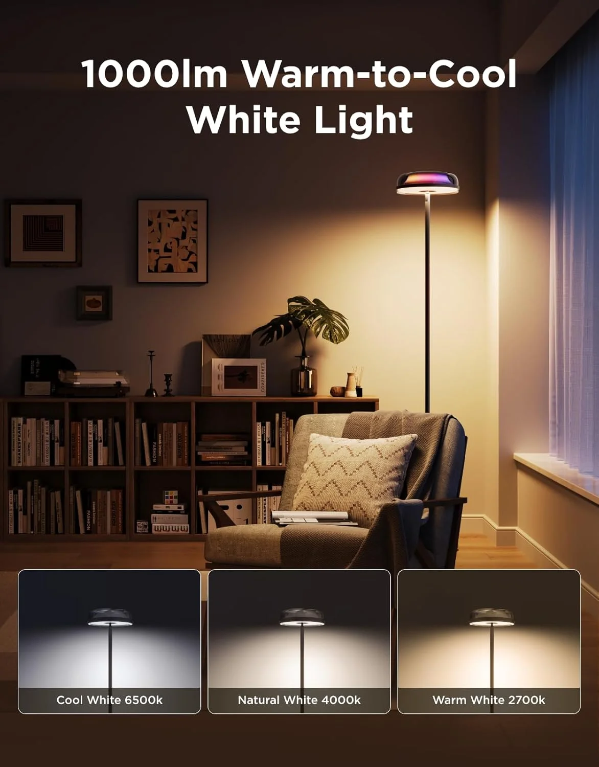 Govee Uplighter Floor Lamp, LED Modern Corner Floor Light - Image 3