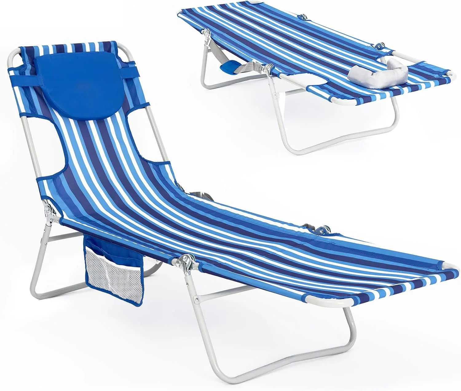 #WEJOY Folding Tanning Chair with Face Hole, 5-Position Face Down Beach Lounge Chair for Sunbathing - Image 3