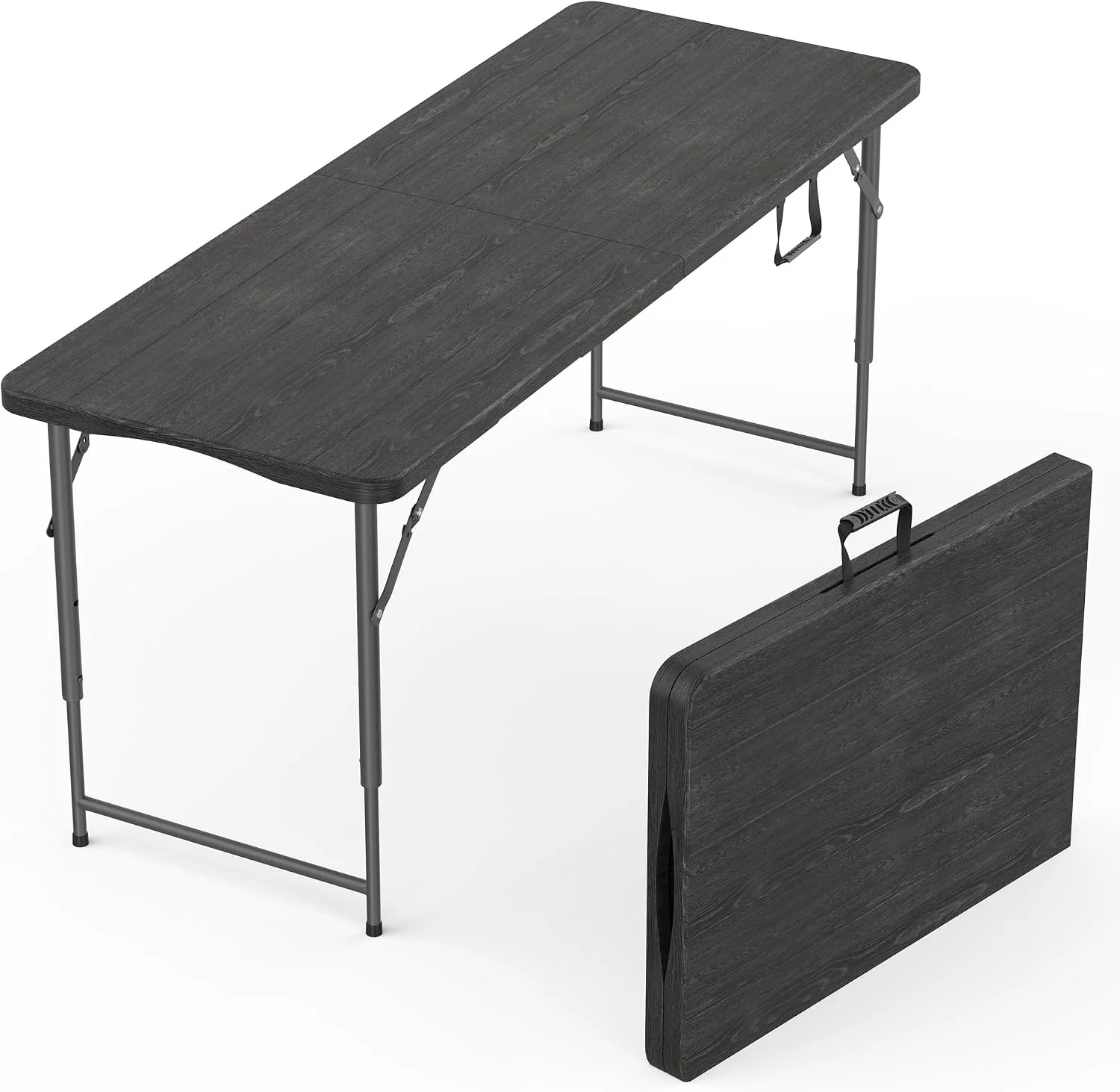 Our Modern Space 8 Feet Foldable Table with Built in Handle & Steel Legs, Heavy Duty Portable - Image 14