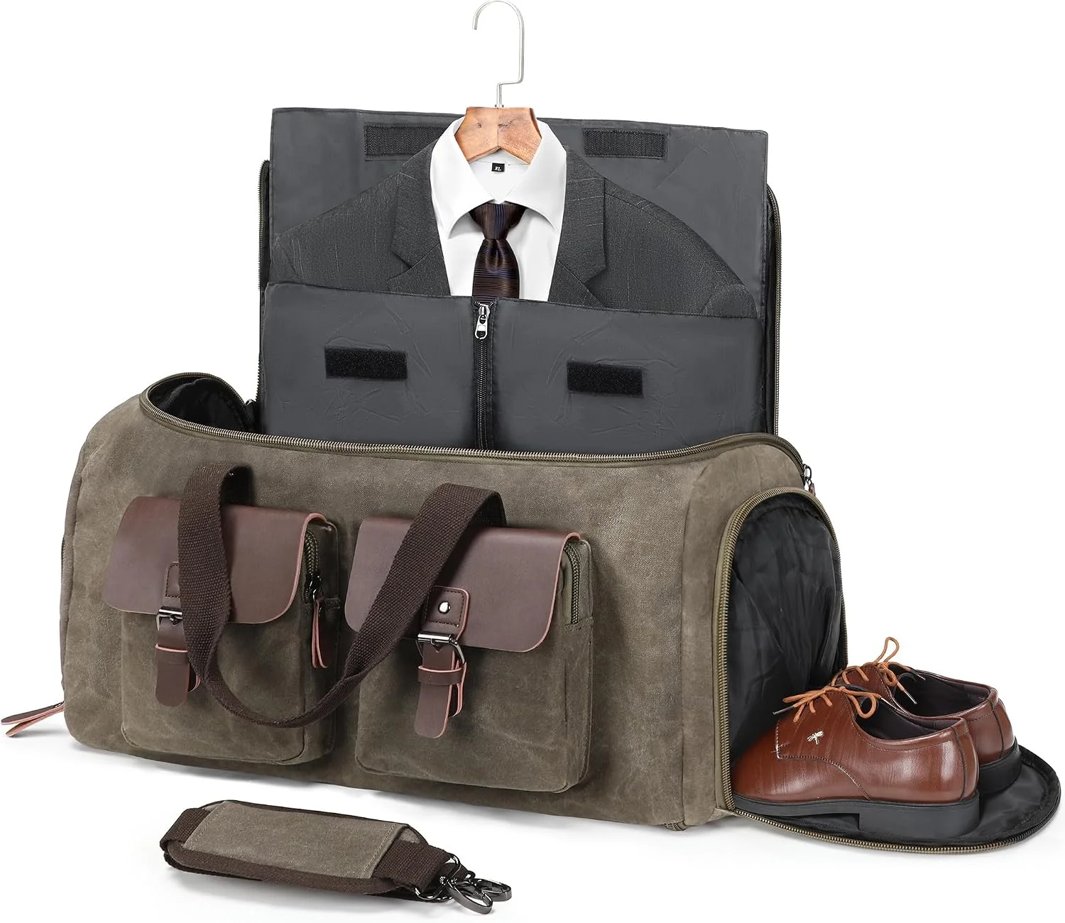 Wildroad Waxed Canvas Duffle Bag - 50L Waterproof Weekender Overnight Travel Bag - Image 14