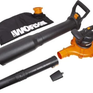 WORX Trivac 3 in 1 Electric Leaf Blower for Lawn Care, Leaf Vacuum with 350 CFM & 210 MPH, WG509