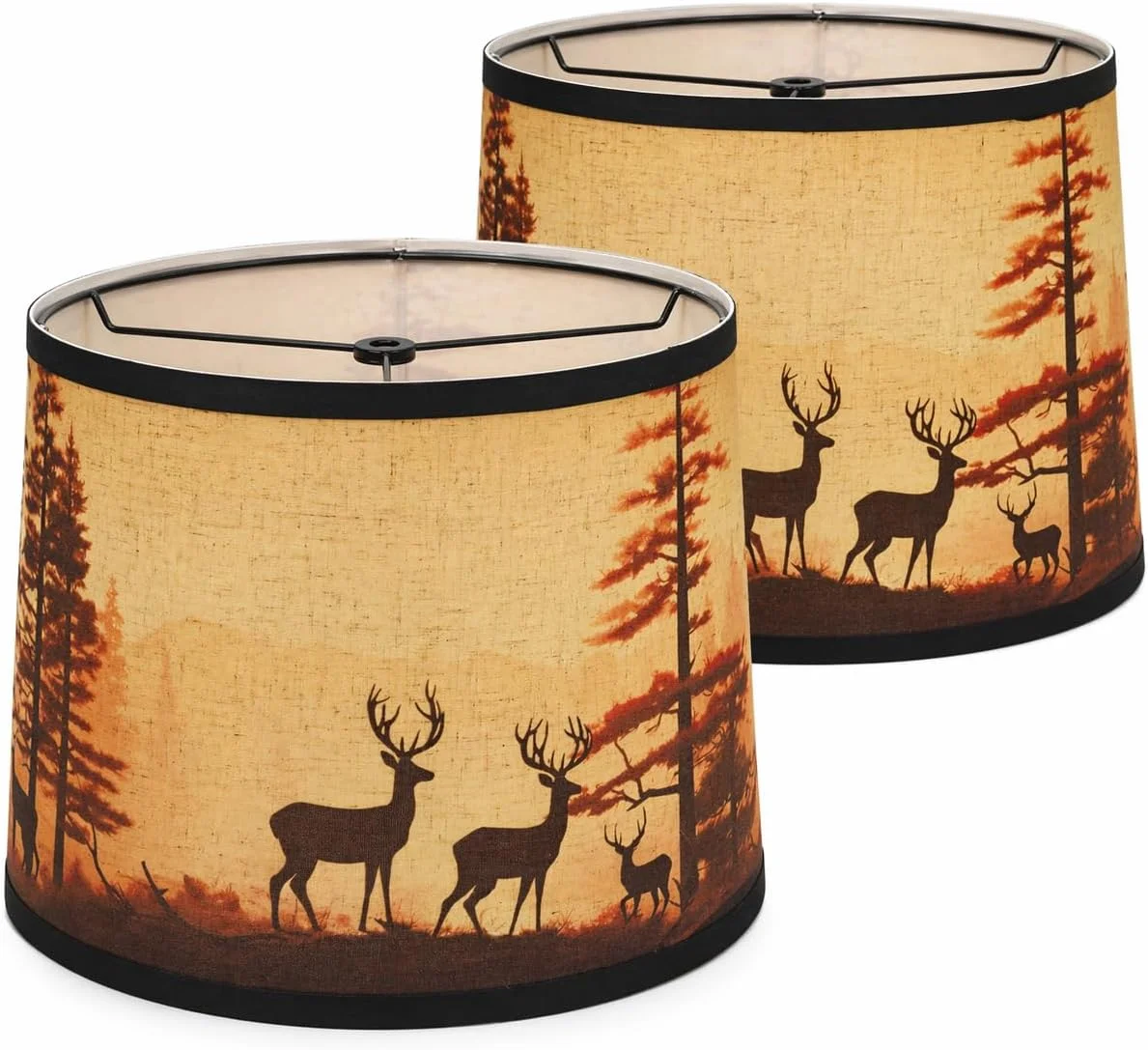 Rustic Deer Printed Empire Lamp Shades Set of 2 - Image 8