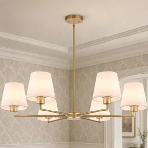 Alternative view of Brass Gold Chandeliers for Dining Room, 6 Light