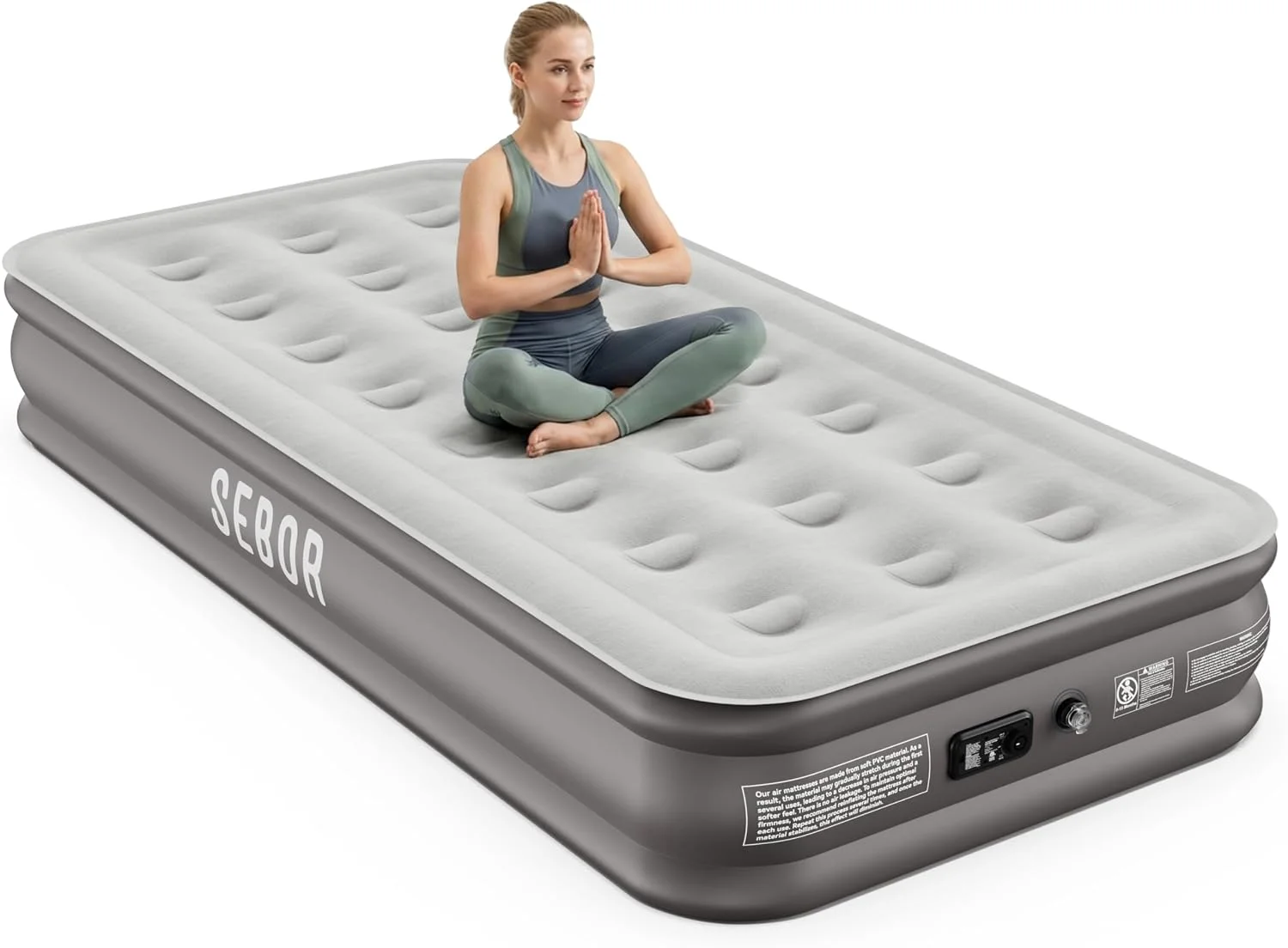 Sebor Air Mattress Queen with Built-in Pump 18, Comfortable Self-Inflating Blow up Mattress with High-Speed Pump - Image 8