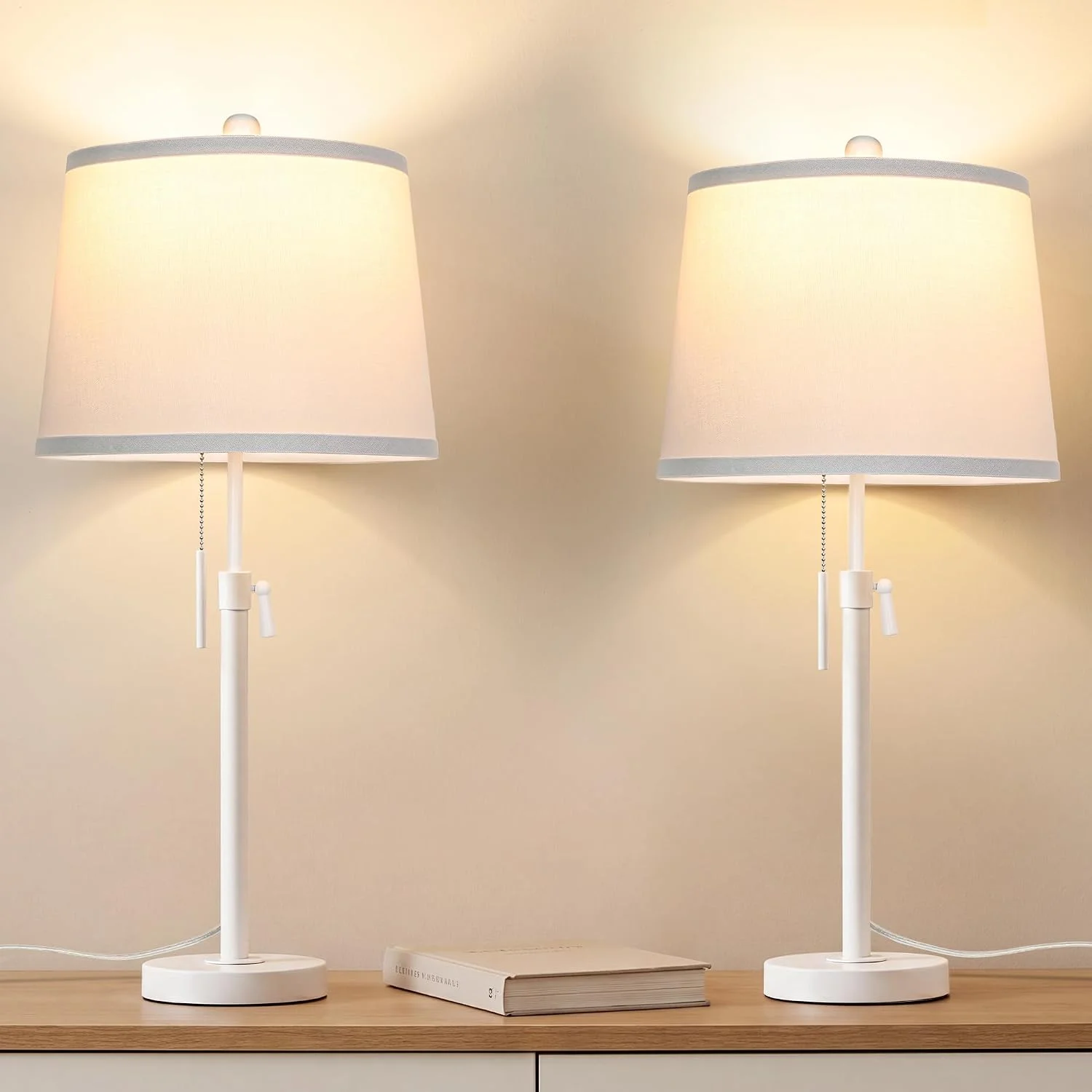 Table Lamps Set of 2, 3-Color Temperature, Bulb Included - Image 2
